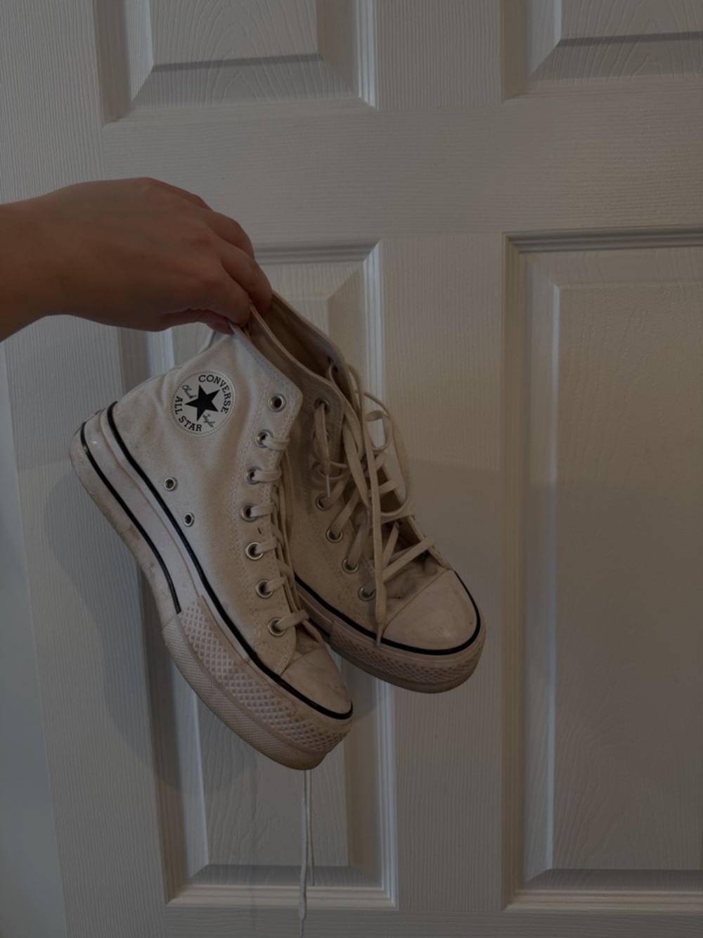 Converse High Top Sneakers - Off-White with Black Trim
